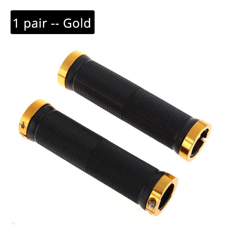 BUCKLOS Lock-On MTB Bike Grips – Non-Slip Rubber Handlebar MTB Handlebar Grips Nixie Gold