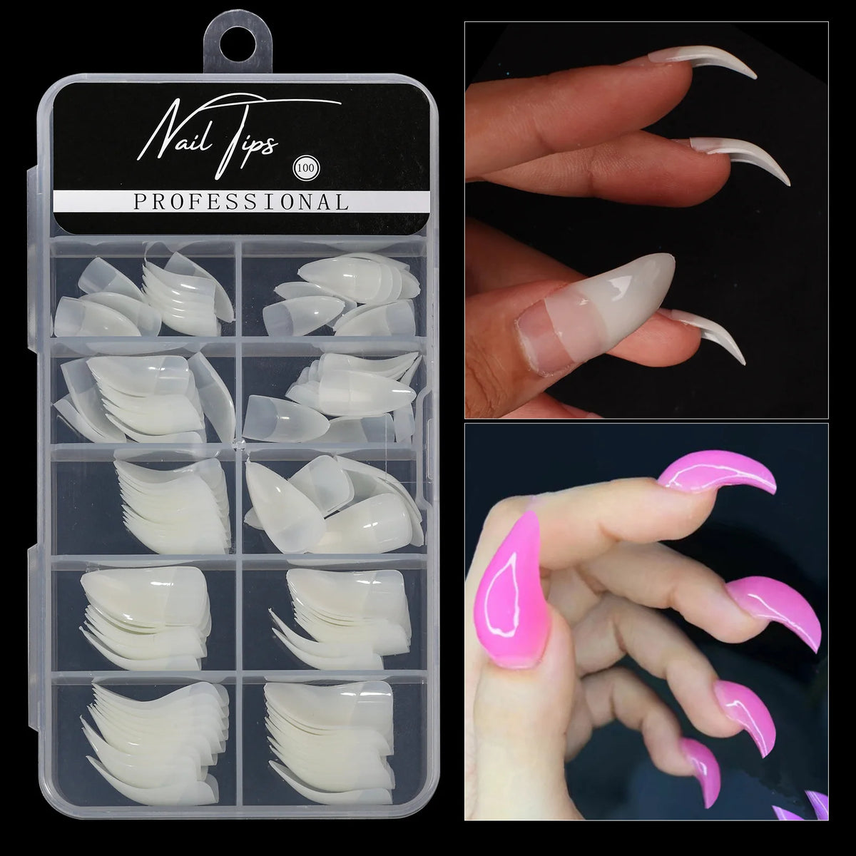 100Pcs Y2K Acrylic False Nail Tips Set – DIY Nail Art for Women