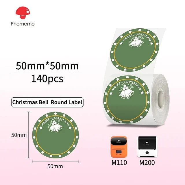 Phomemo M110 M200 M221 Clear Round Thermal Labels 1.57" Thermal Label Roll Nixie 50x50-140 A