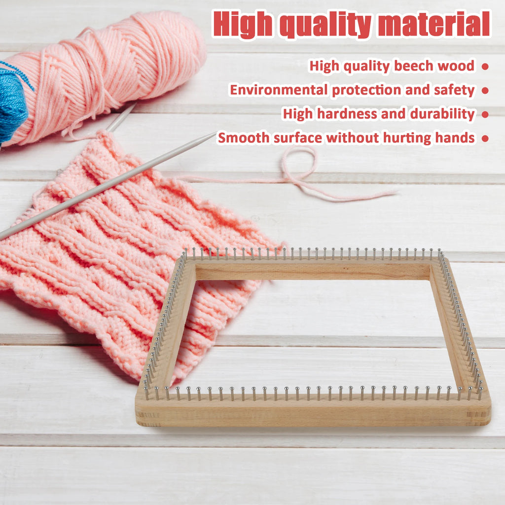 Square Beech Wood Knitting Loom Board – DIY Weaving Tool