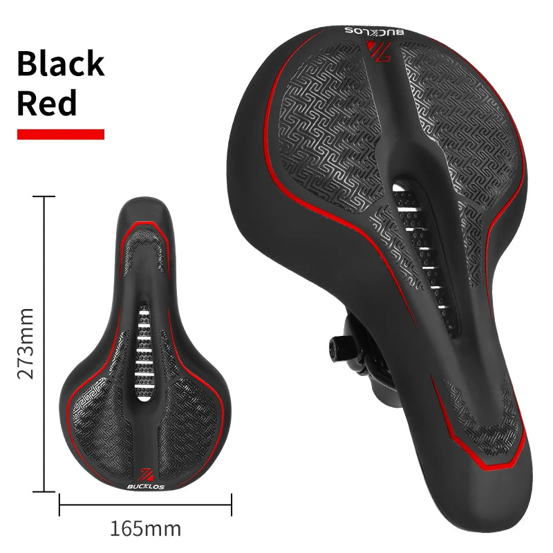 BUCKLOS MTB Bike Saddle Hollow Ergonomic Shock Suspension Seat Bike Saddle Nixie BS01-Black Red