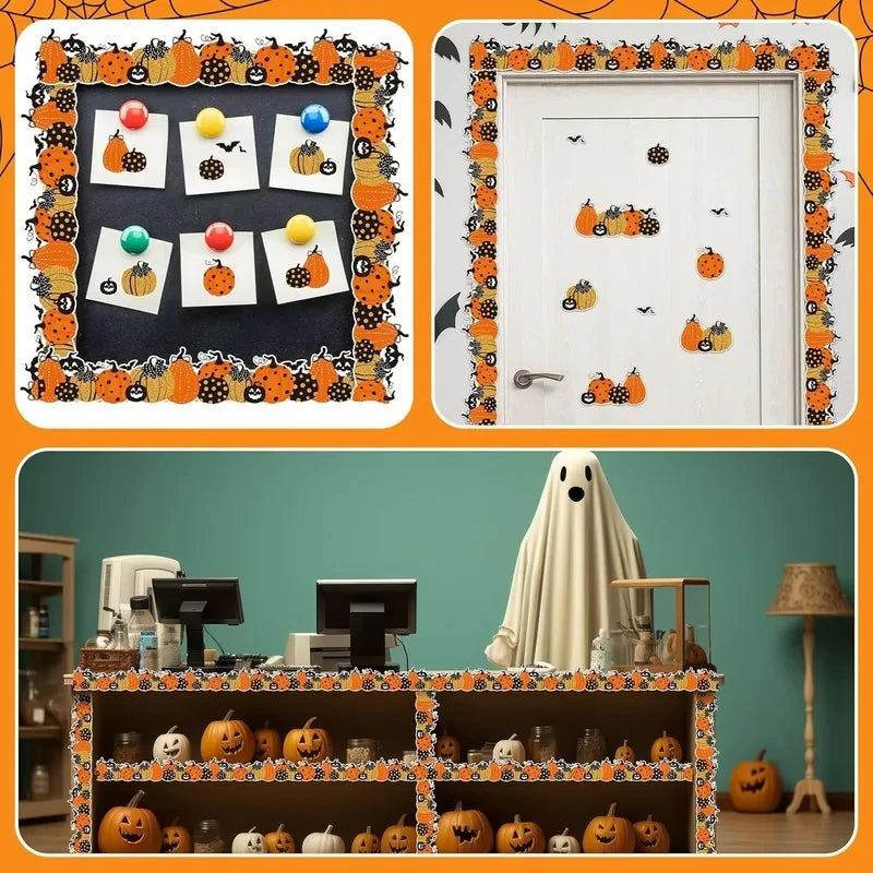 33 Ft Halloween Pumpkin Bat Bulletin Board Border Trim Decor Bulletin Board Border Nixie