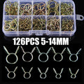 126Pcs Zinc Plated Spring Hose Clamps 5mm–14mm | Fuel & Water Lines Spring Hose Clamps Nixie 126PCS