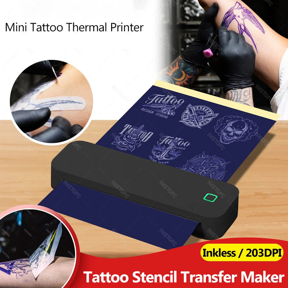 Inkless A4 Portable Thermal Tattoo Stencil Printer – Wireless