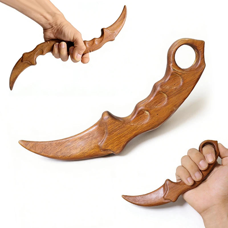 Sandalwood Carved Knife Ornament | Decorative Wood Handicraft Wooden Knife Ornament Nixie
