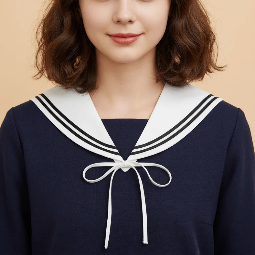 Sailor Detachable Fake Collar Scarf – Black & White | Nixie Detachable Fake Collar Nixie