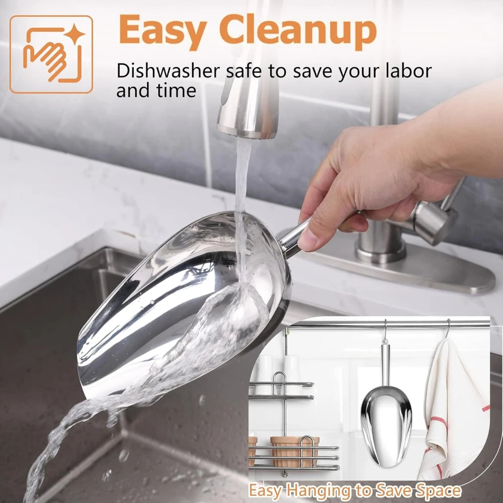 Stainless Steel Ice Scoop – Food, Candy & Pet Food Scoop