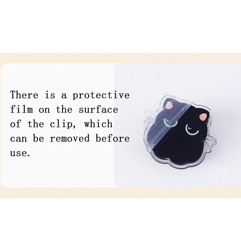 7 Cute Black Cat Acrylic Clips – Paper, Snack & Journal Clips Decorative Paper Clips Nixie