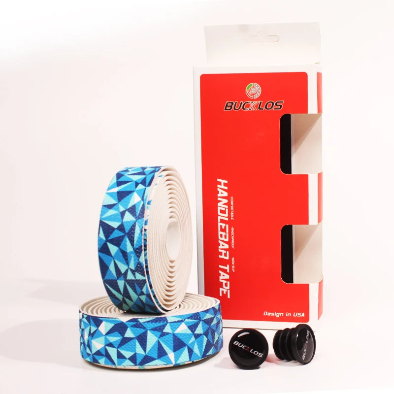 BUCKLOS EVA Road Bike Handlebar Tape – Anti-Slip Cycling Wrap Bike Handlebar Tape Nixie Blue White
