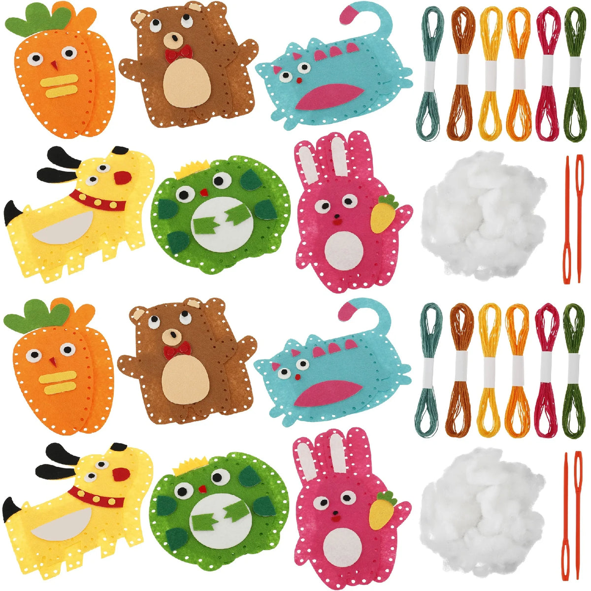 Cute Animal DIY Sewing Kit for Kids – Beginner Craft Set Kids Sewing Craft Kit Nixie 2 sets