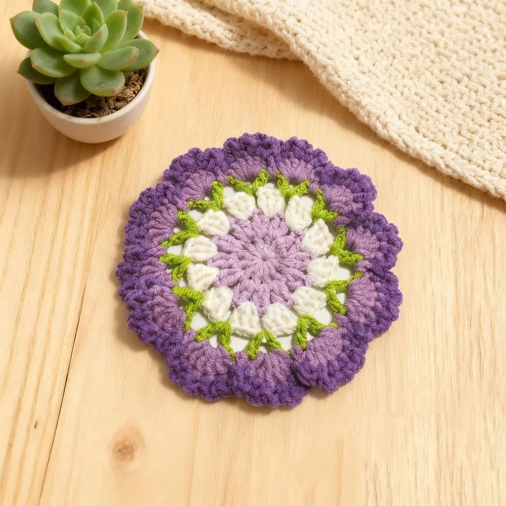 Hand-Knitted Christmas Crochet Coaster | Gingerbread Man Cup Mat Crochet Coaster Nixie
