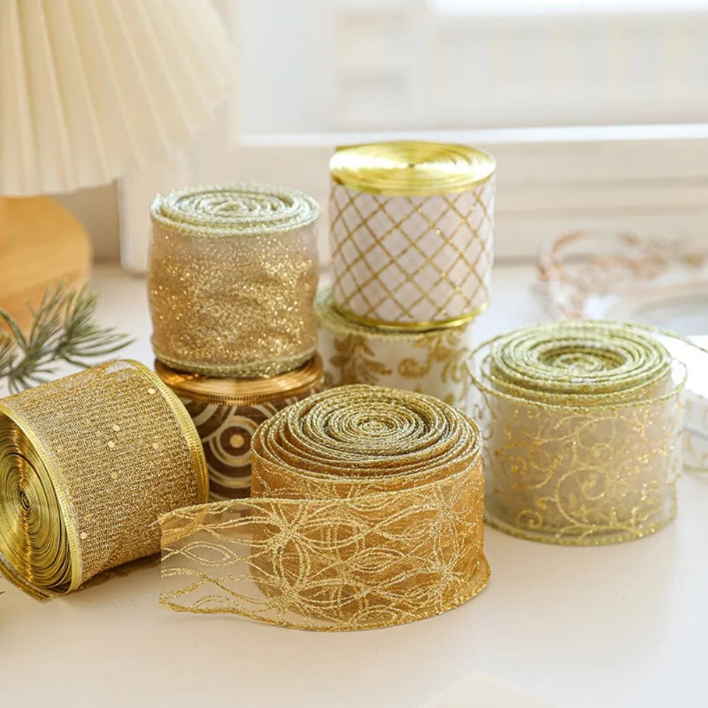 2M Christmas Plaid Linen Ribbon – DIY Xmas Bow & Gift Wrap Christmas Craft Ribbon Nixie