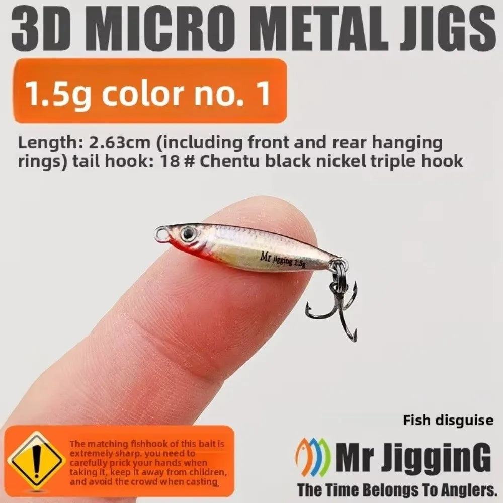 Micro Metal Jig Spoon Lure 1.5g 3g 5g – 3D Cast Fishing Bait Metal Fishing Lure Nixie