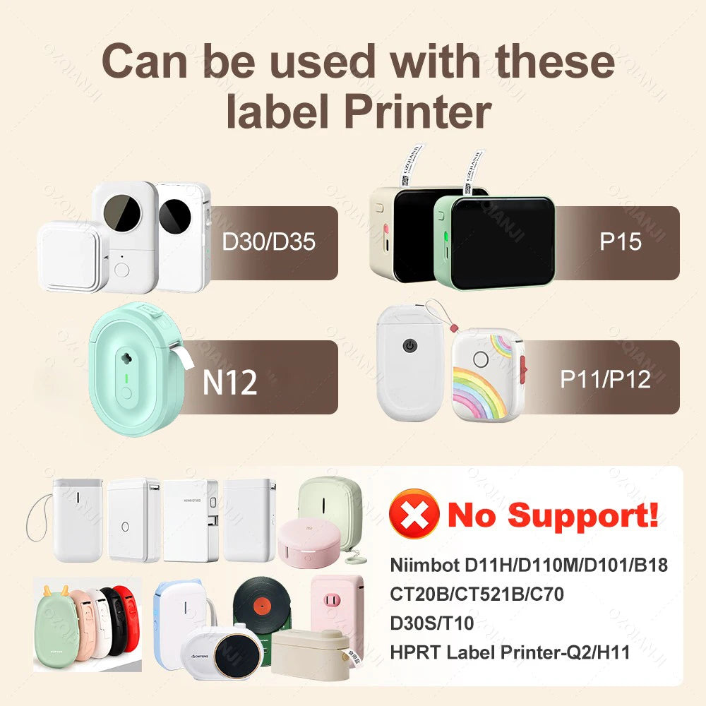 Marklife P15 Thermal Label Paper 12mm 15mm – Waterproof Rolls Thermal Label Rolls Nixie