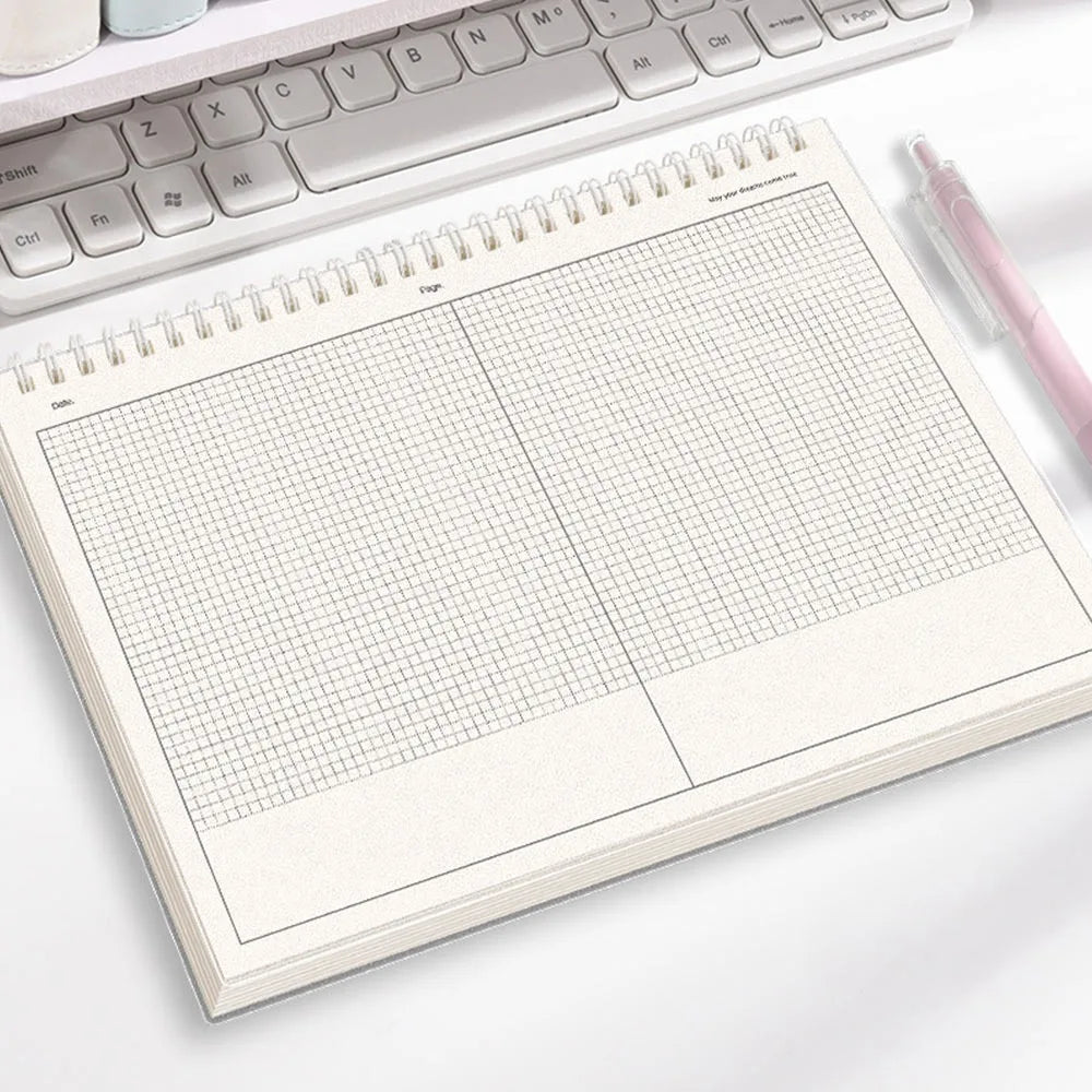 B5 Spiral Coil Notebook Grid & Lined Pages – Thicken Paper