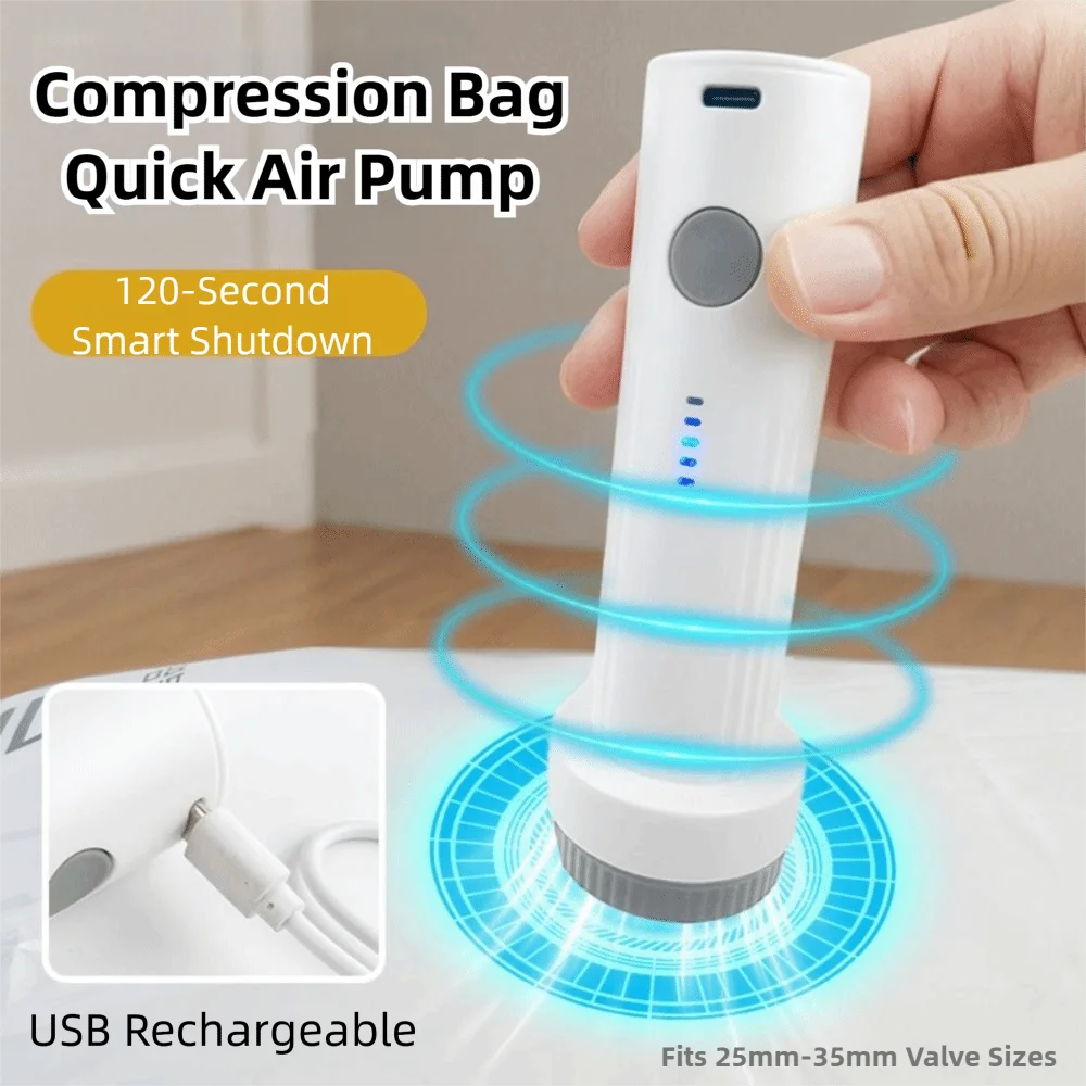 Rechargeable Electric Vacuum Pump – Portable Travel Clothes Sealer Vacuum Storage Pump Nixie