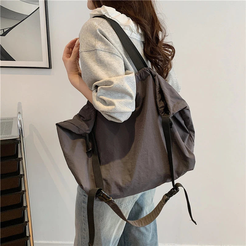 Japanese Style Oxford Tote Crossbody Shoulder Bag | Large Tote Crossbody Bag Nixie