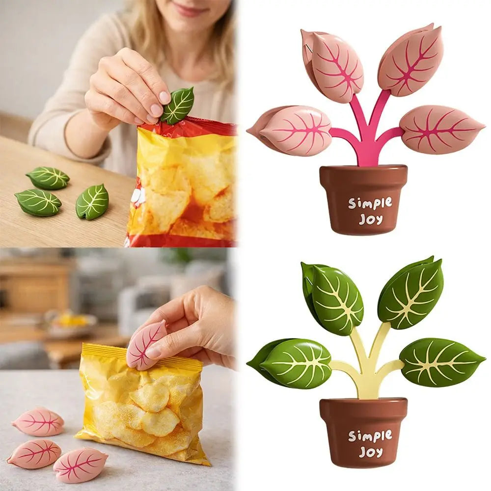 Plant-Shaped Bag Sealing Clips with Fridge Magnet | 15×12cm