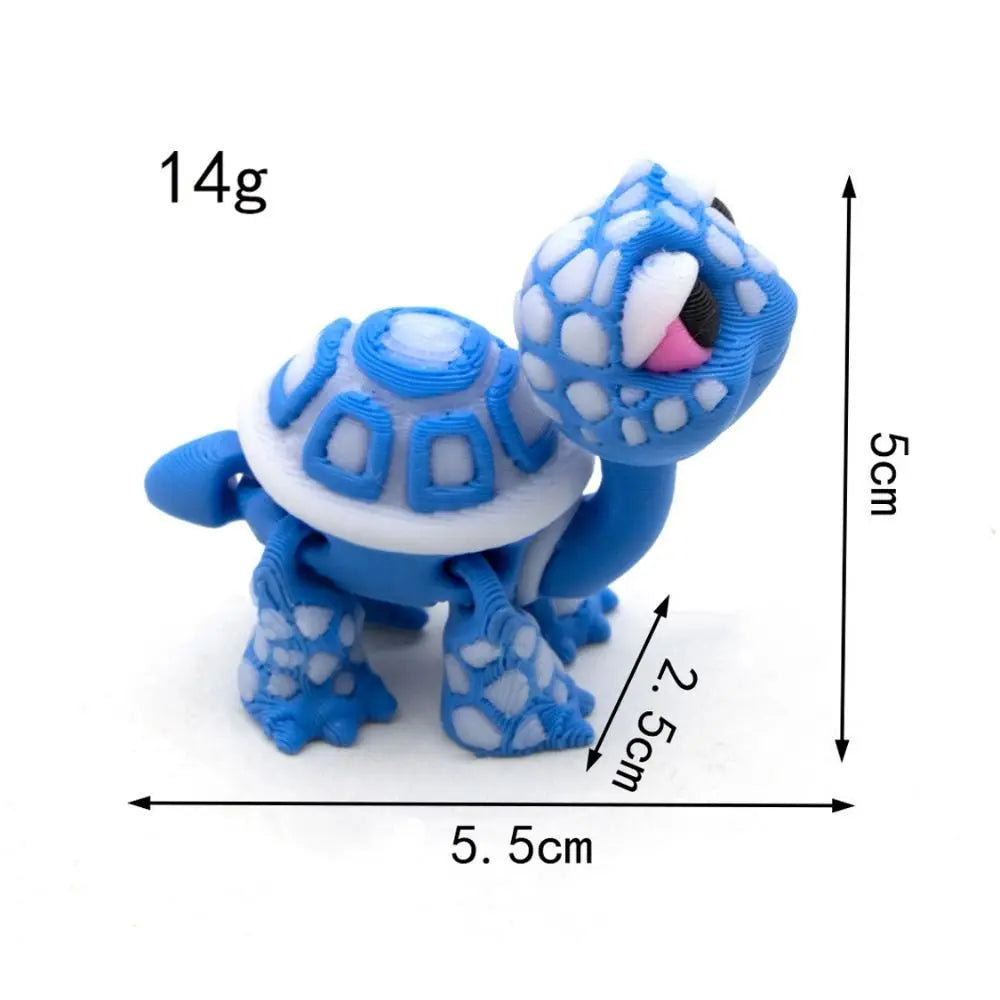 Cute 3D Printed PLA Turtle Figurine – Mini Tortoise Gift Mini Collectible Figurine Nixie