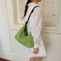 Women's Color-Block Embroidered Canvas Crossbody Bag | Nixie Canvas Crossbody Bag Nixie Green Black