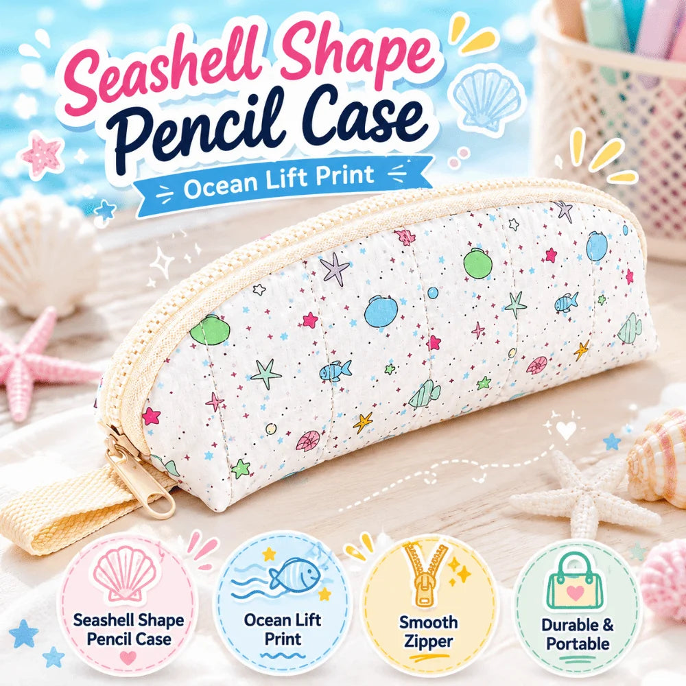 Ocean Print Pencil Case – Large Capacity Zipper Pen Pouch Pencil Case Nixie