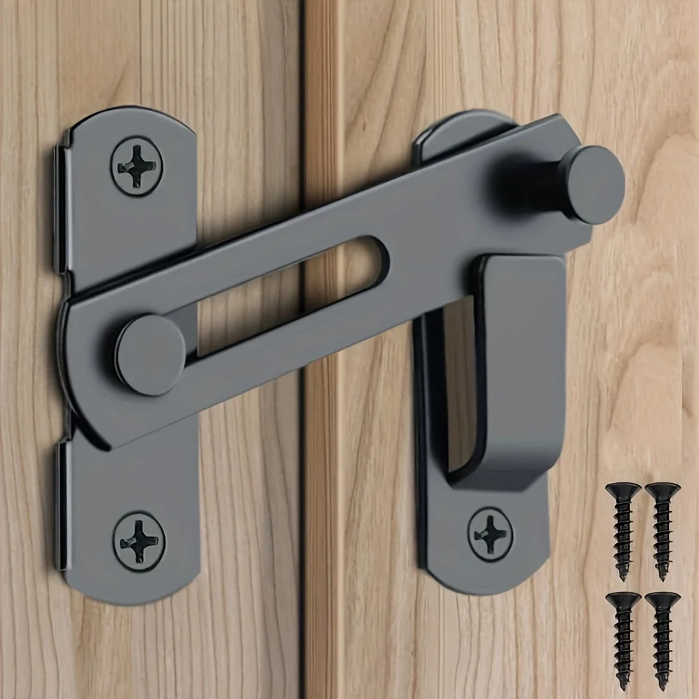 Stainless Steel Barn Lock 180° Flip Latch with 2 Keys – Garage & Bath Door Lock Latch Nixie Default Title