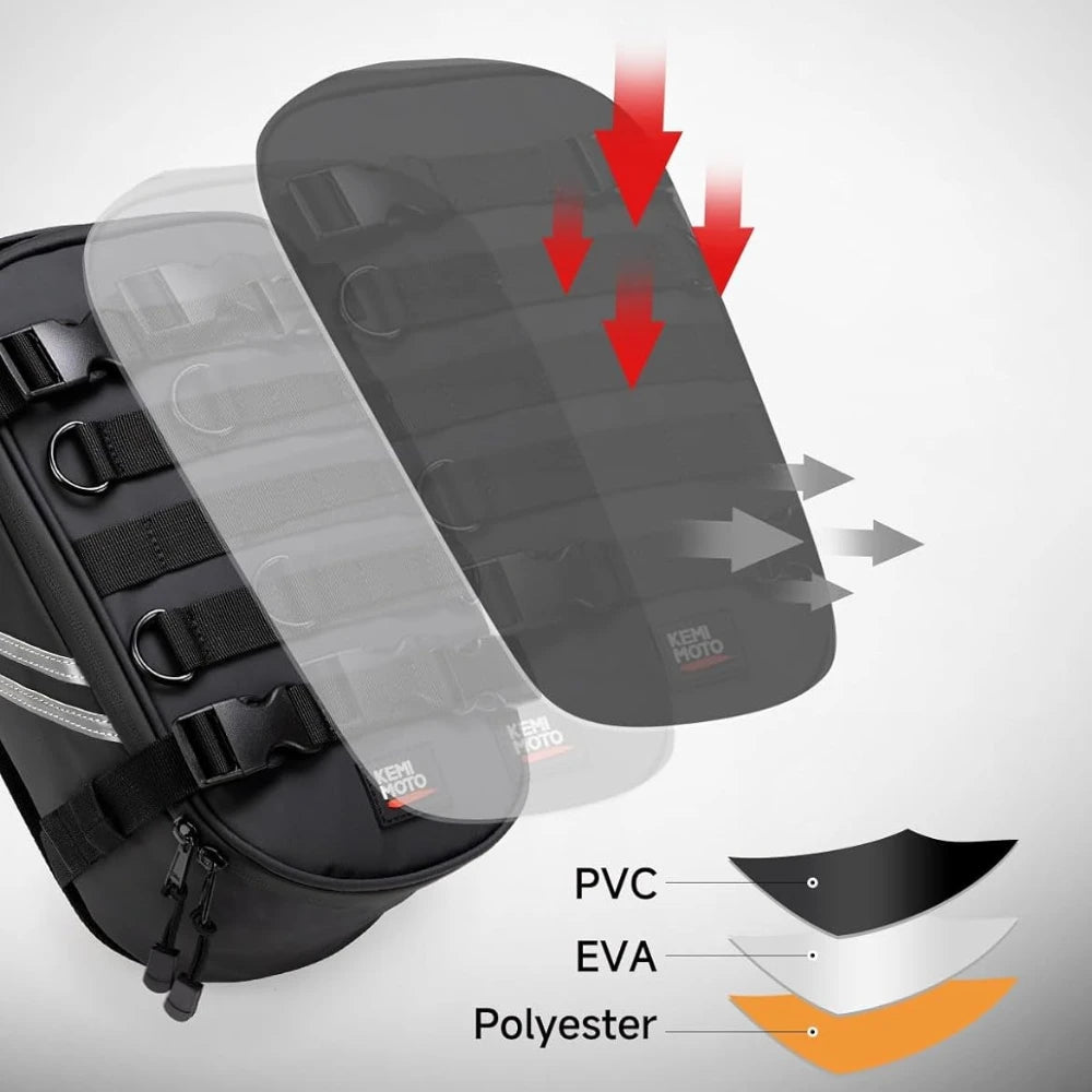 KEMIMOTO 6L Waterproof Motorcycle Fender Tail Bag | Dirt Bike Motorcycle Tail Bag Nixie