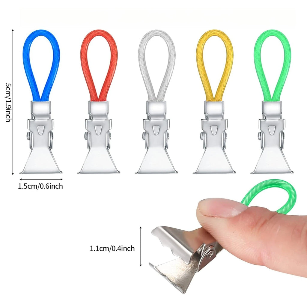 5-Pack Colorful Metal Towel Hanging Clips & Hook Organizer Towel Hanging Clips Nixie