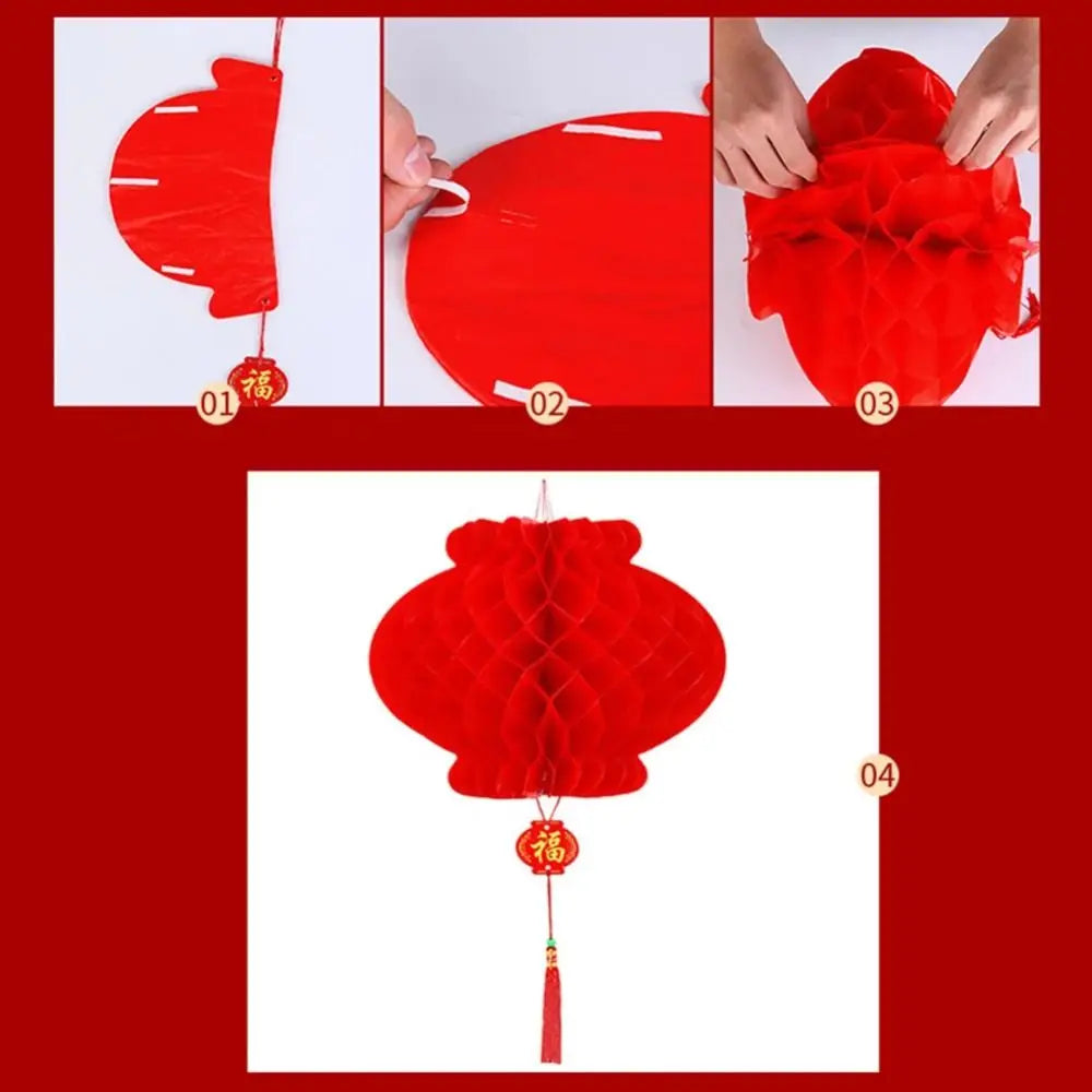 10Pcs Chinese Honeycomb Paper Lanterns – Festive Party Decor