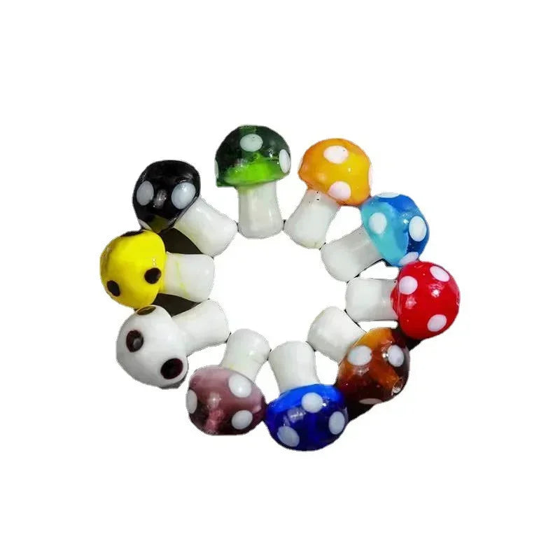 5Pcs Mushroom Crystal Glass Beads for DIY Jewelry Making Jewelry Making Beads Nixie