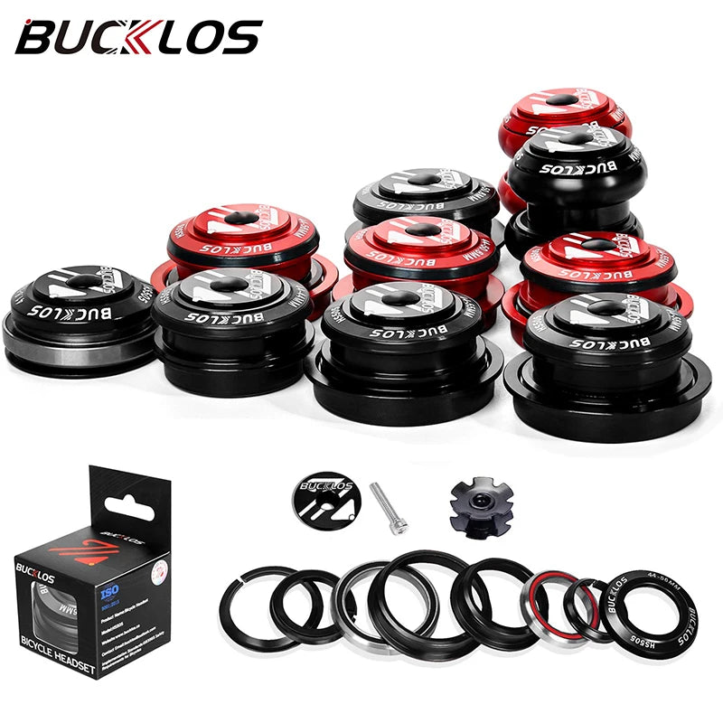 BUCKLOS 1-1/8" Sealed Bearing MTB Road Bike Headset 34-56mm Bicycle Headset Nixie
