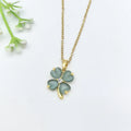 Cat's Eye Four-Leaf Clover Pendant Necklace for Women Pendant Necklace Nixie XL1347-04