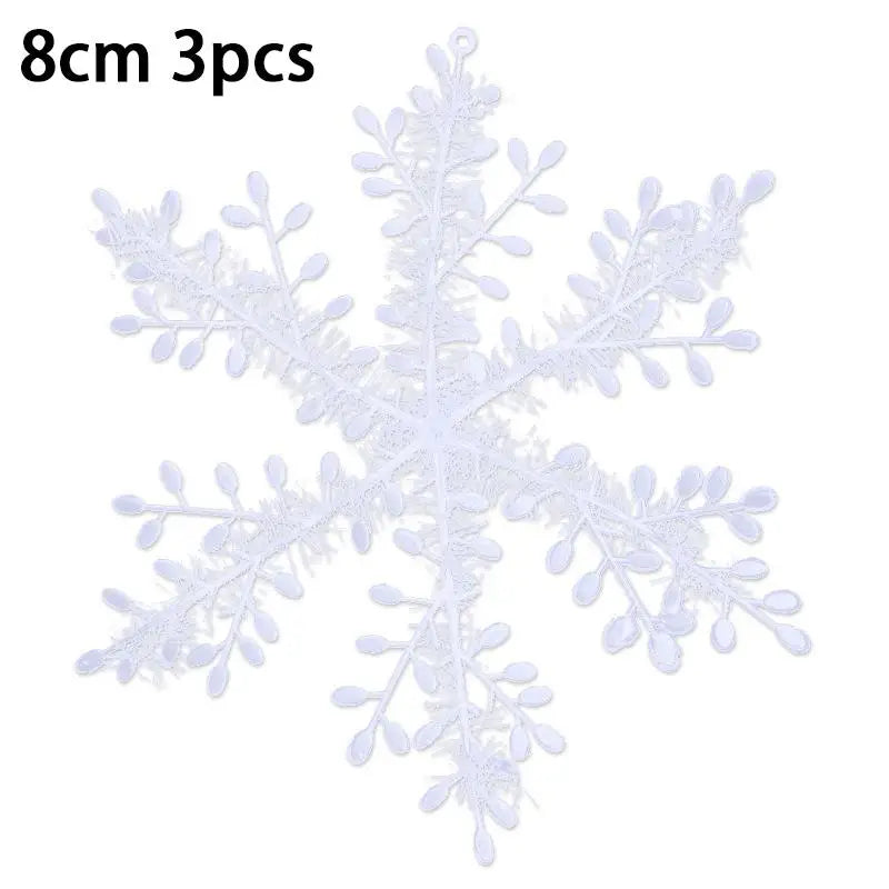 White Glitter Snowflake Ornaments – Christmas Tree & Party Decor