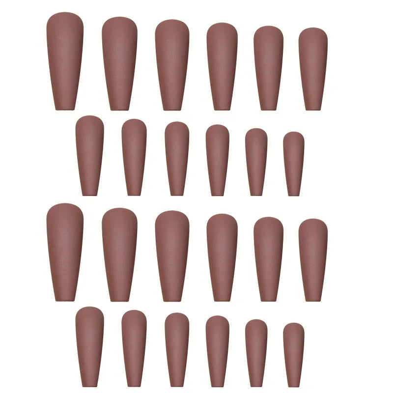 24PCS Gray Matte Ballet French Tip Press On Nails for Women Press On Nails Nixie