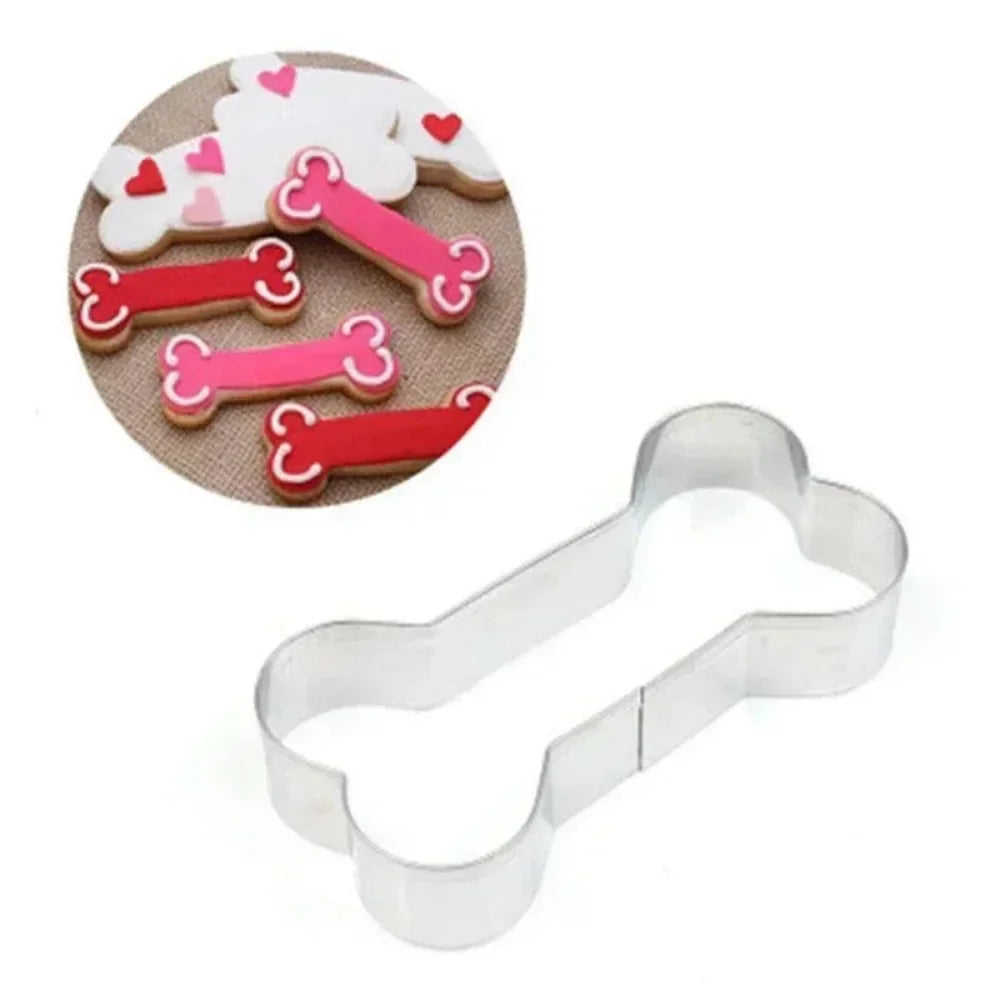 4-Piece Dog Bone & Paw Cookie Cutter Set – Stainless Steel
