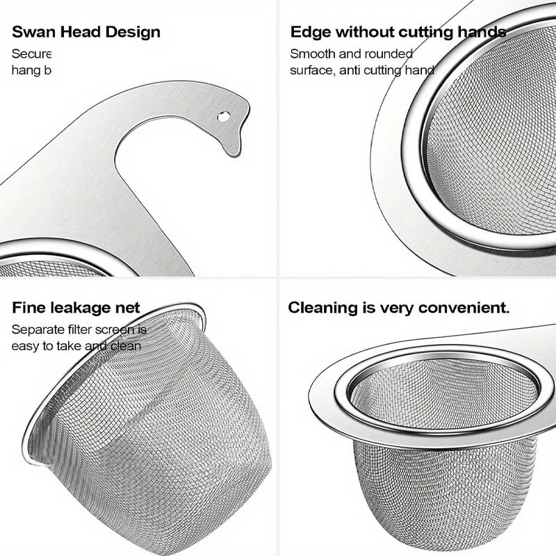 Swan Stainless Steel Sink Strainer Basket & Hanging Colander Sink Strainer Basket Nixie