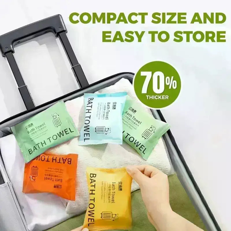 Compressed Disposable Cotton Bath Towel 70x140cm | Travel Disposable Bath Towel Nixie