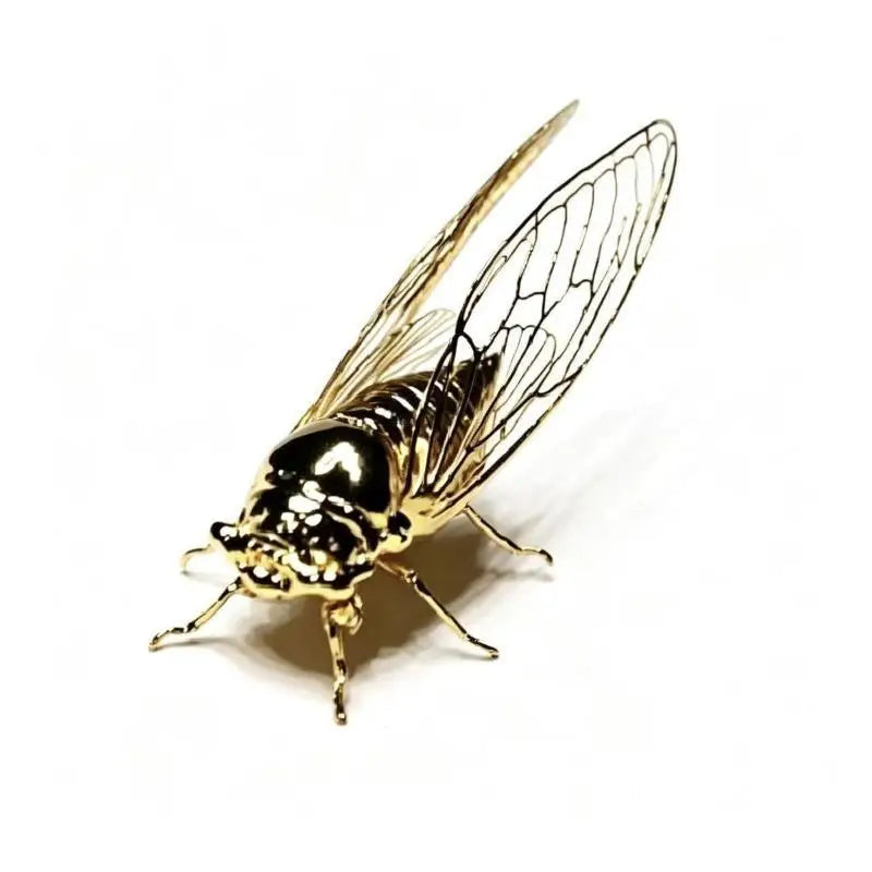 Gold-Plated Cicada Figurine Alloy Insect Sculpture Décor Gift Decorative Figurine Nixie