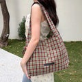 Nixie Plaid Crossbody Bag – Large Capacity Women's Tote Crossbody Shoulder Bag Nixie brown plaid