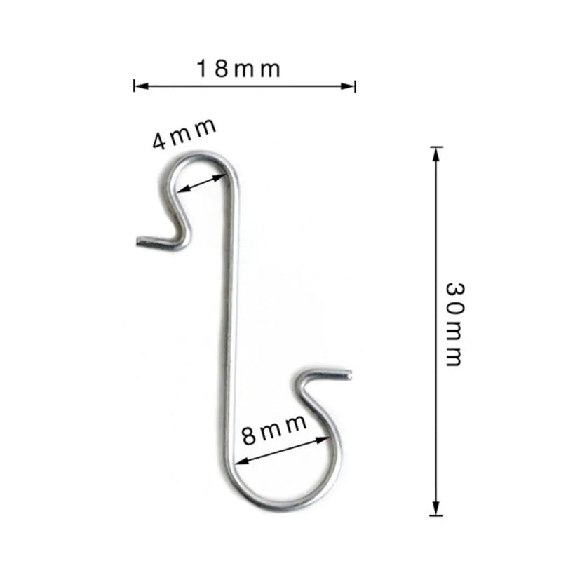 50pcs Metal S-Hooks Christmas Ornament Hangers – 2 Sizes Christmas Ornament Hooks Nixie