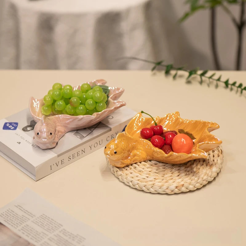 Ceramic Fish-Shaped Snack & Fruit Tray | Nixie Home Decor
