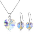 Cubic Zirconia Heart Necklace & Earring Set – Lead & Nickel Free Jewelry Set Nixie AB