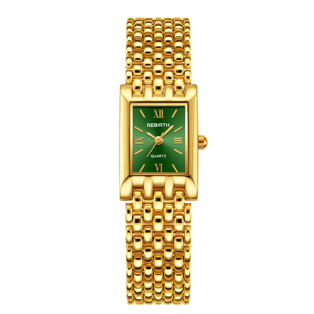 REBIRTH Women's Quartz Watch – Minimalist Light Luxury Style Women's Fashion Watch Nixie green