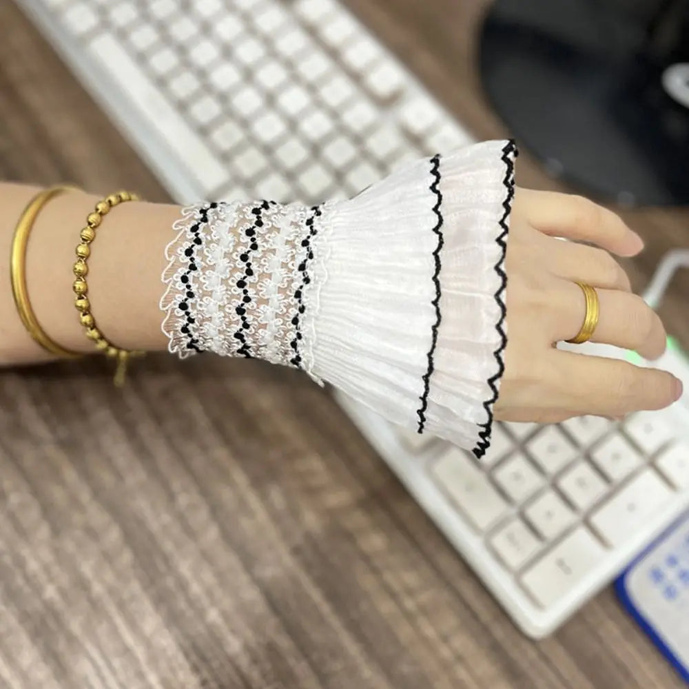 Victorian Lace Ruffle Detachable Wrist Cuffs | Fake Sleeves Detachable Wrist Cuffs Nixie