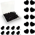 50pcs Heart Shape Push Pins – Cork Board & Photo Wall Thumbtacks Decorative Push Pins Nixie black