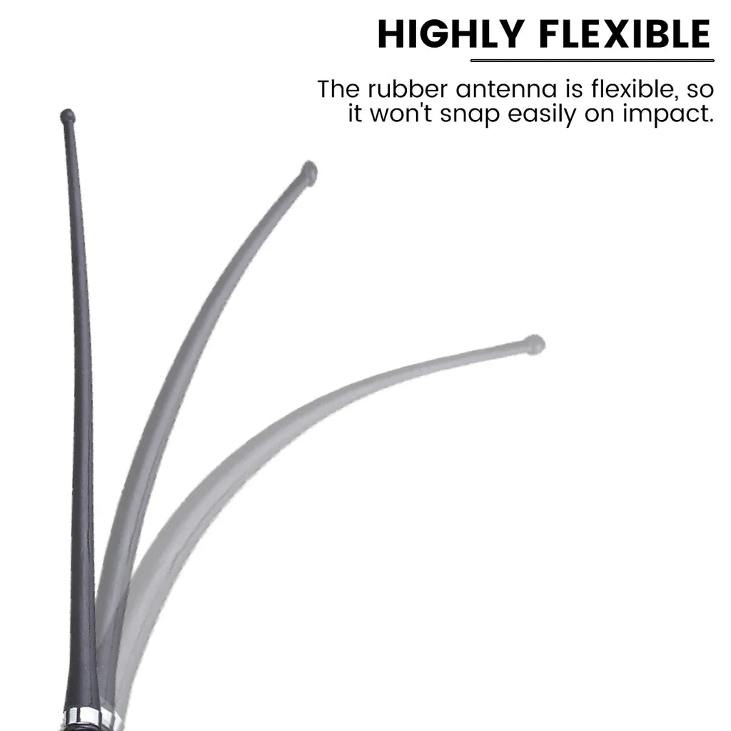 17" Flexible Rubber Car Roof AM/FM Radio Antenna & 51" Cable