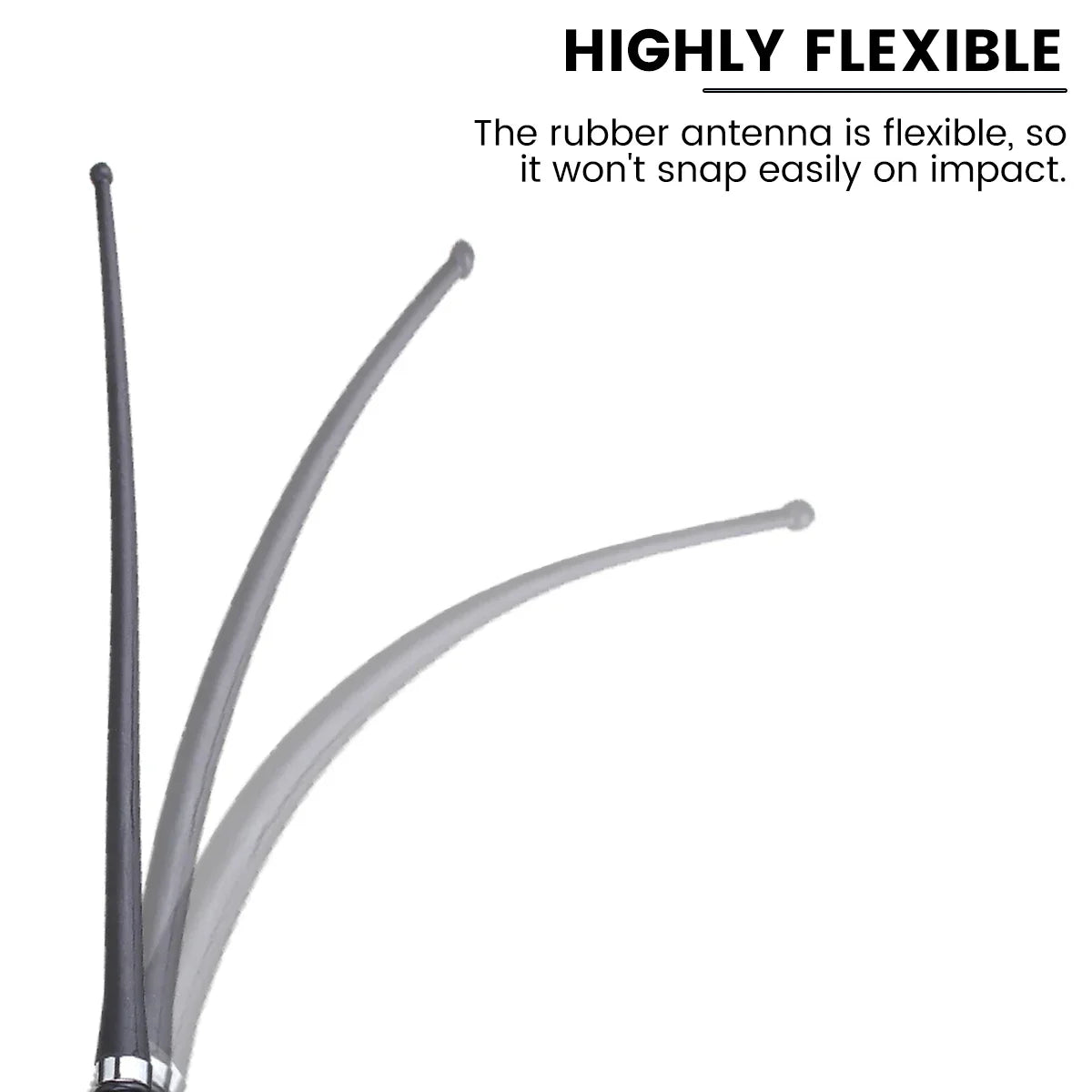 17" Flexible Rubber Car Roof AM/FM Radio Antenna & 51" Cable