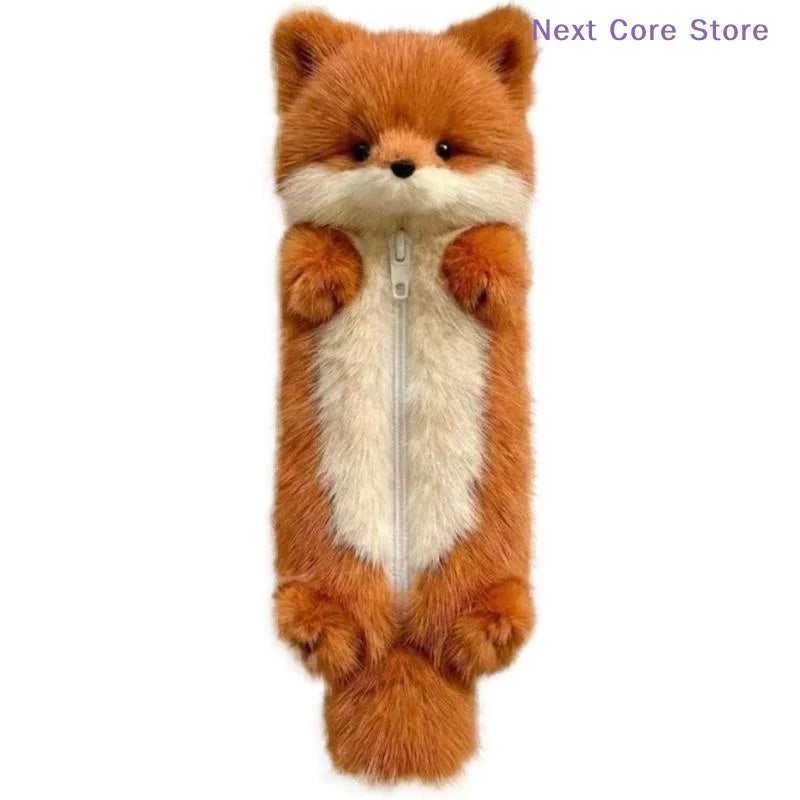 Cute Cartoon Animal Plush Pencil Pouch | Fun Student Stationery Plush Pencil Case Nixie