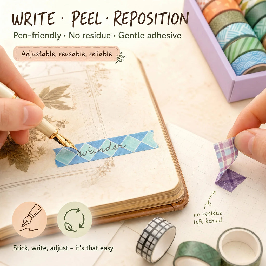 60 Rolls Washi Tape Set – Japanese Decorative Masking Tapes Decorative Washi Tape Nixie