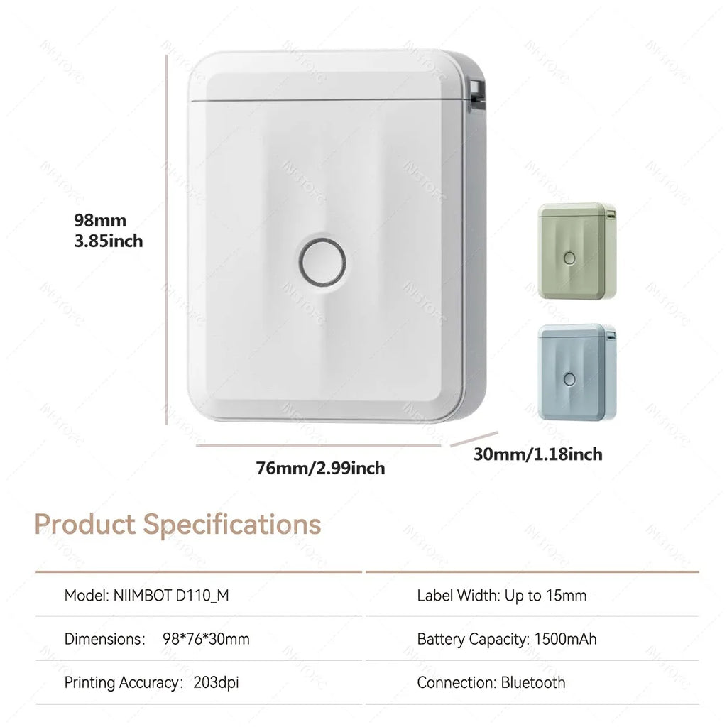 NIIMBOT D110M Mini Bluetooth Thermal Label Maker Printer